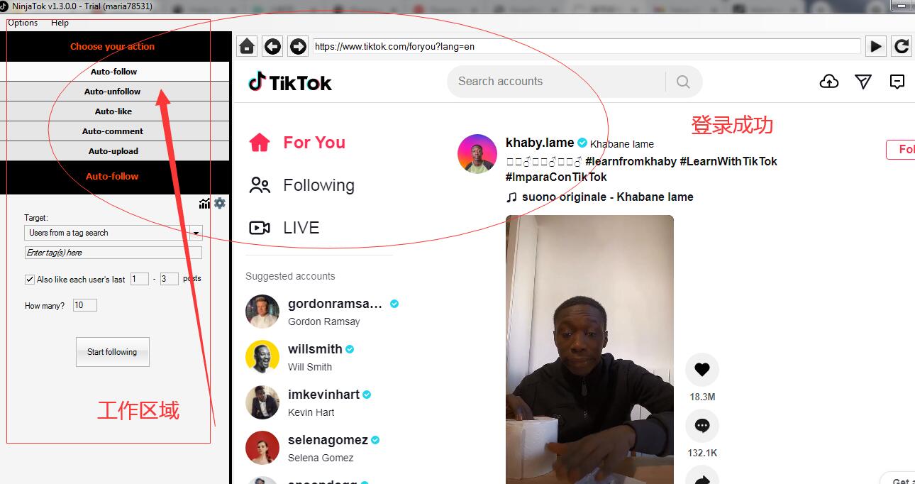 tiktok营销软件NinjaTok 加粉点 赞 中文图文教程-图片6