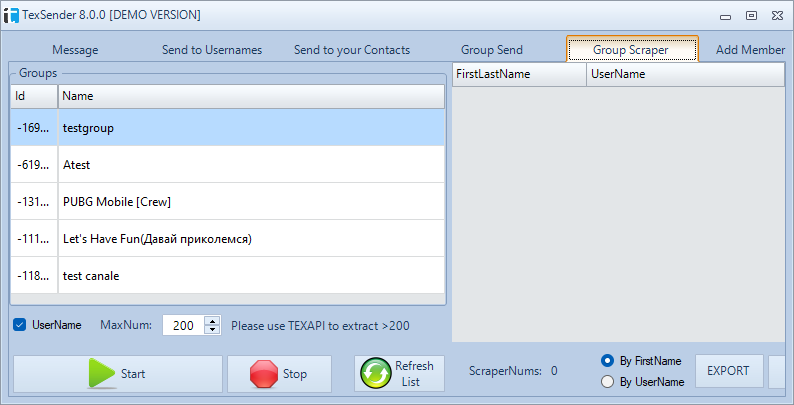 Texsender 最新版 Telegram 纸飞机批量发送消息 群组成员批量导出和邀请-图片16
