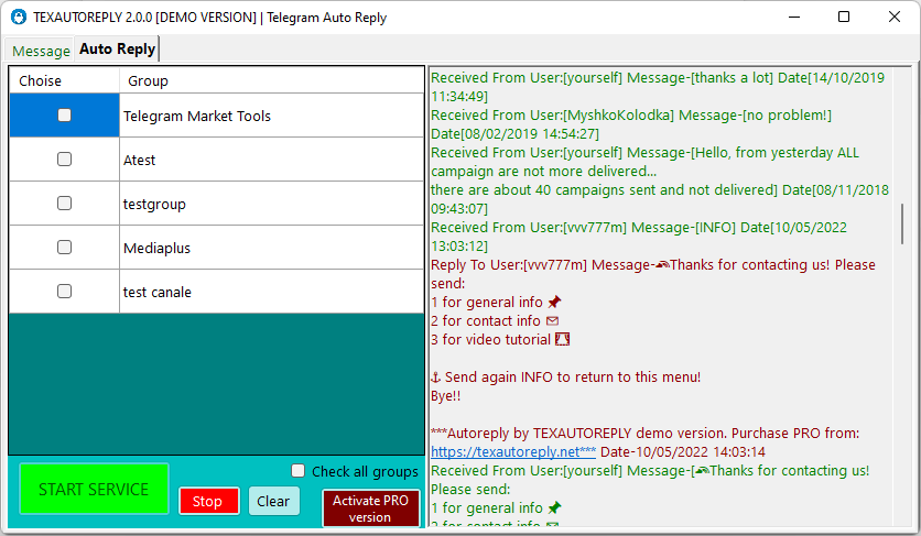 Texautoreply 纸飞机自动回复客户消息 Telegram组和频道自动回复消息-图片11