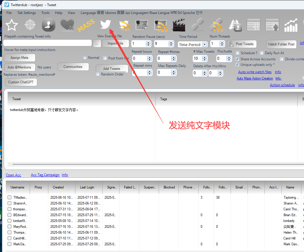X群发软件-Twitterdub 多x账号自动发帖软件-推特强关注 强点赞工具-图片1