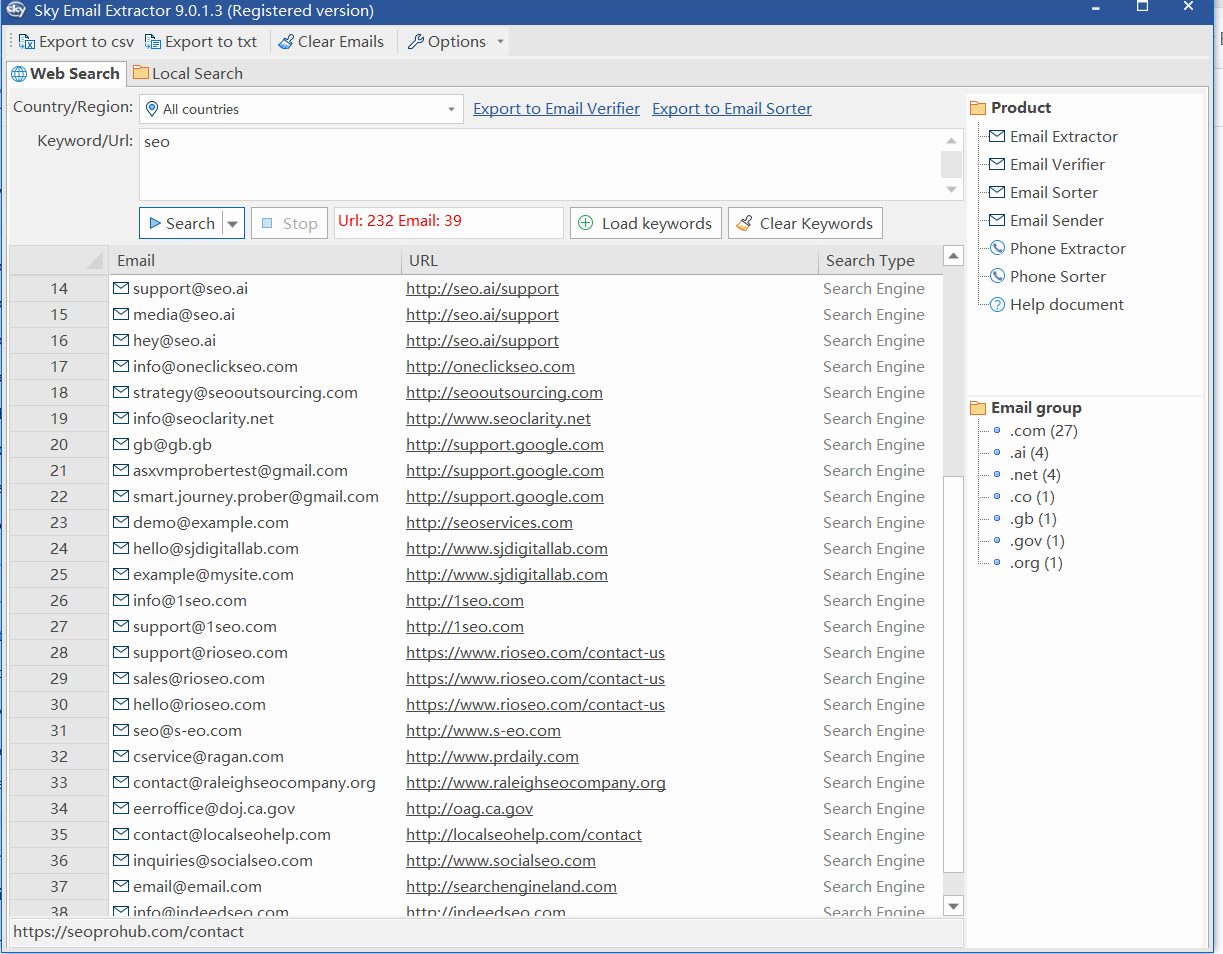 Sky Email Extractor 最新邮箱采集软件 – 外贸开发\邮件营销高效获客工具-图片1