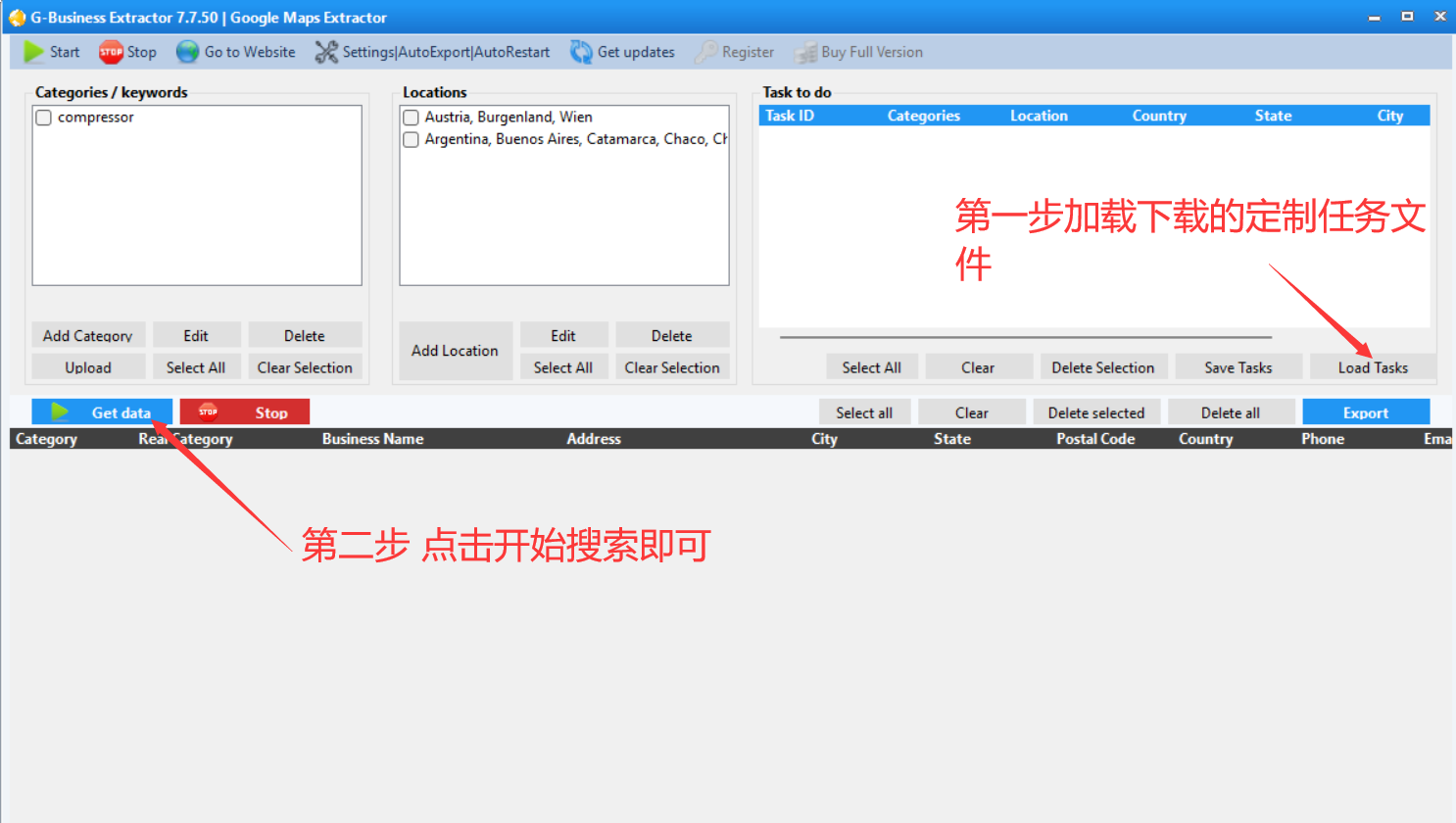 G-Business Extractor 高级使用教程之如何定制导出不同国家的谷歌地图商家信息-图片4